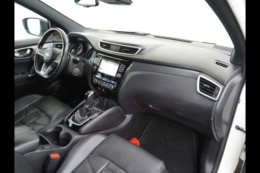 Nissan QASHQAI 116pk Tekna+ Aut. Bose Pano.dak Leer+Elektr.+Mem-Stoel 360Camera Keyless ZwarteHemel Lane-dep. Parkeerhulp Navi Usb Elek.Stoelen Bordherk. Verw.Voorruit Led Stoelverw. Bluetooth Isofix Led Regensensor Aut.Verlichting Ecc Mistlampen 19''LM Dealer Onderhouden € 38.500,- nieuw
