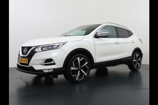 Nissan QASHQAI 116pk Tekna+ Aut. Bose Pano.dak Leer+Elektr.+Mem-Stoel 360Camera Keyless ZwarteHemel Lane-dep. Parkeerhulp Navi Usb Elek.Stoelen Bordherk. Verw.Voorruit Led Stoelverw. Bluetooth Isofix Led Regensensor Aut.Verlichting Ecc Mistlampen 19''LM Dealer Onderhouden € 38.500,- nieuw