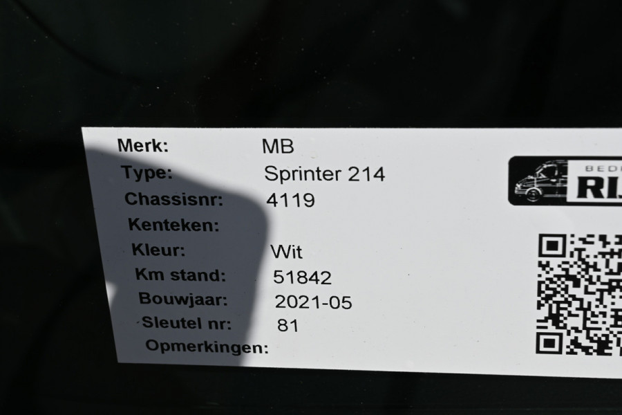 Mercedes-Benz Sprinter 214 CDI L1H1 LED, MBUX met Apple Carplay/Android Auto, Trekhaak