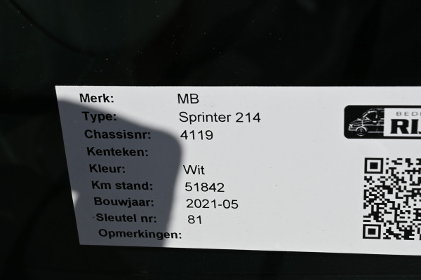 Mercedes-Benz Sprinter 214 CDI L1H1 LED, MBUX met Apple Carplay/Android Auto, Trekhaak