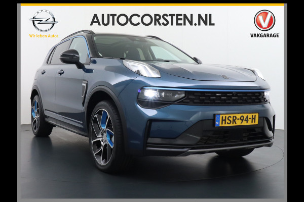 Lynk & Co 01 1.5 PHEV AUT-7 261pk 4wd Pano-Schuif-K-dak 20" 360°Camera Apple Carplay Android Auto Adaptive-Cr NaviPdc-a+v Ecc Keyless Led M-B Elek.Memory.Stoel File assistent Dodehoek detector Elektrisch bedienbare achterklep Rijstrooksensor Wifi Verkeersbord detectie 425Nm koppel 3,6kw laadvermogen A-label Euro 6 Hybride Benzine / Elektrisch rijden tot ca 69km