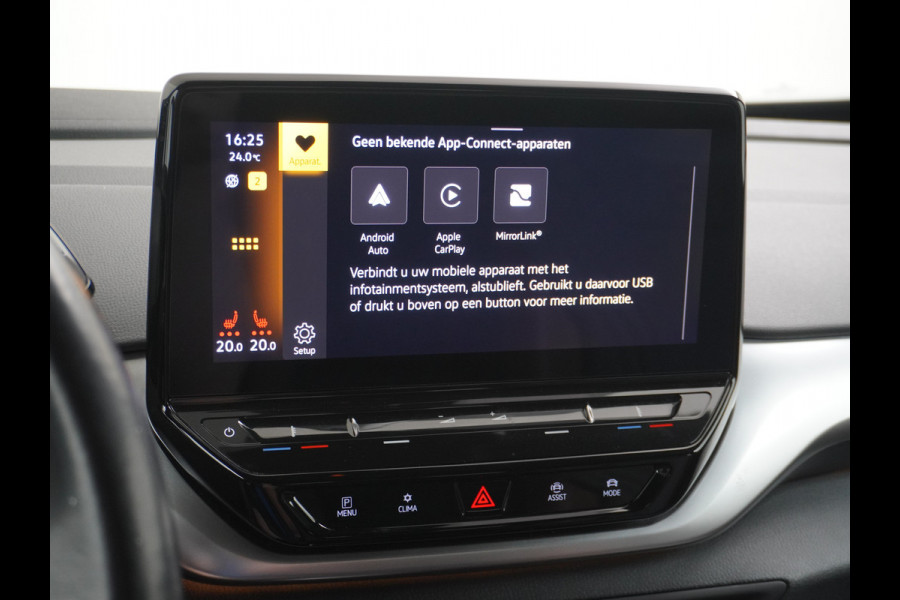 Volkswagen ID.4 204pk 77 kWh NIEUWE HV ACCU ! Navi Adap.Cruise Camera 20" Apple Carplay Android Carplay Mirrorlink Bordherk. Lane-dep. Front-Assist Led Stoelverwarmd dab . Usb Pdc KeylessStart Grootste accu ! Leer/Alcantara 1st. First Snelladen tot 135kw/uur !