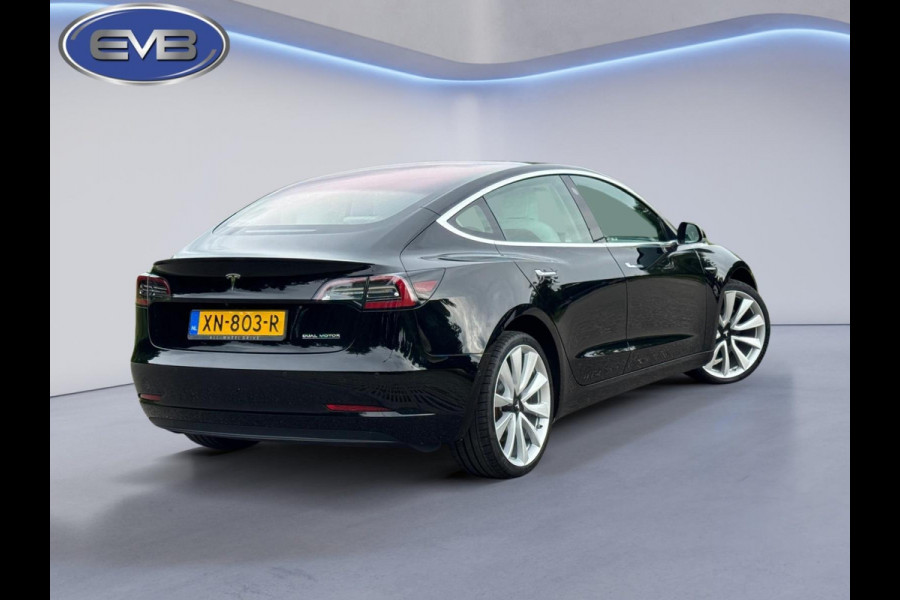 Tesla Model 3 Performance 462 pk AWD 75 kWh, panoramadak, leder, 20 inch, Nederlandse auto met nationale auto pas