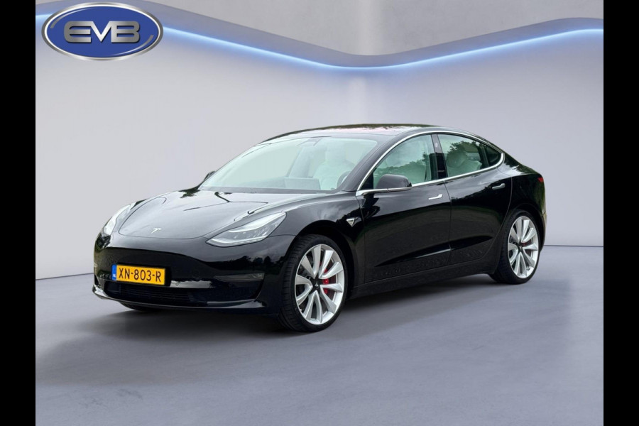 Tesla Model 3 Performance 462 pk AWD 75 kWh, panoramadak, leder, 20 inch, Nederlandse auto met nationale auto pas