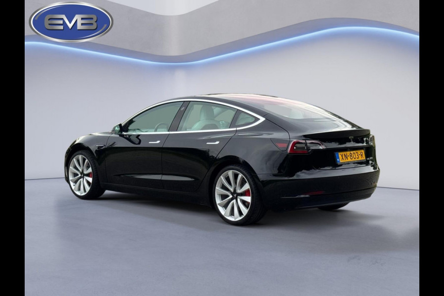Tesla Model 3 Performance 462 pk AWD 75 kWh, panoramadak, leder, 20 inch, Nederlandse auto met nationale auto pas