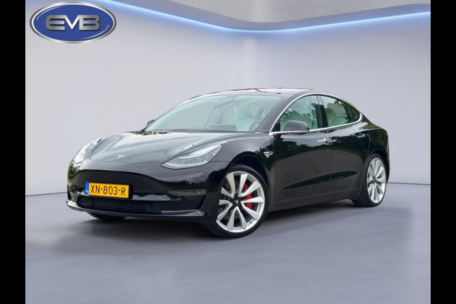 Tesla Model 3 Performance 462 pk AWD 75 kWh, panoramadak, leder, 20 inch, Nederlandse auto met nationale auto pas