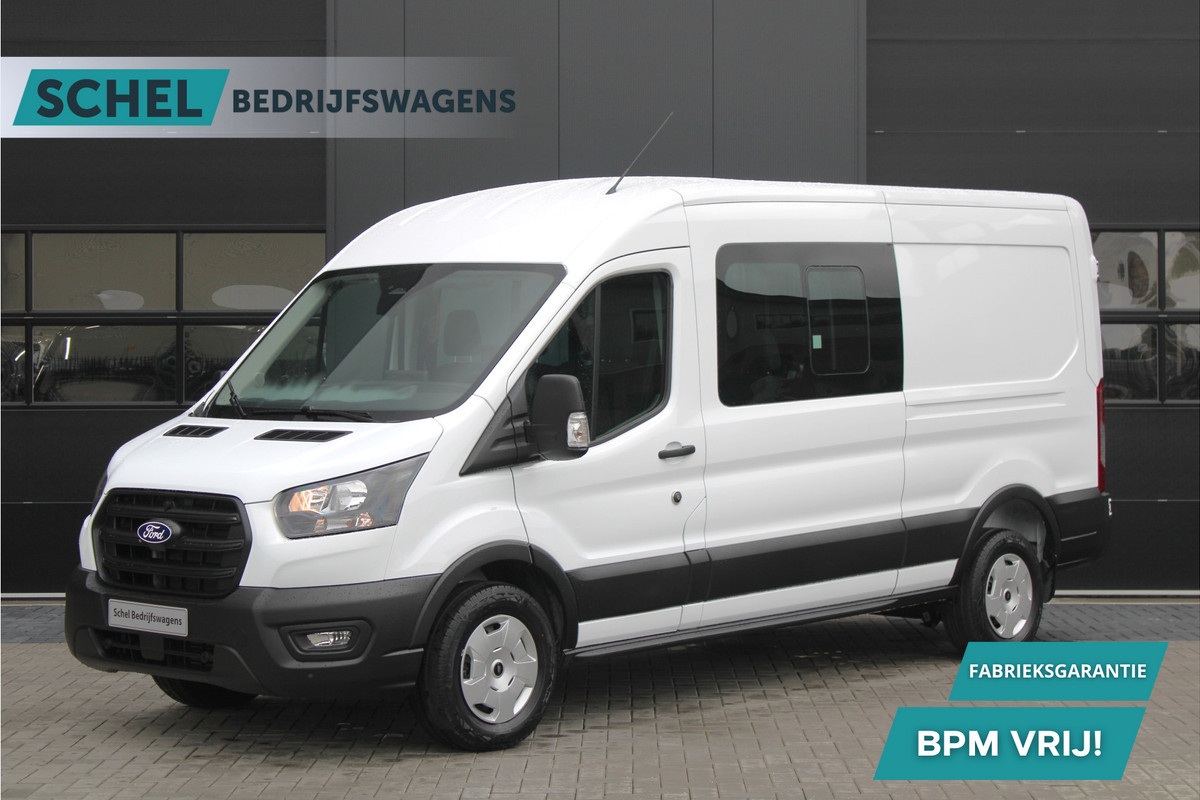 Ford Transit 350 2.0 TDCI 165pk L3H2 Dubbel Cabine Trend 6 zits - Carplay - Trekhaak - Camera - 2800kg Trekgewicht - Rijklaar Ford Transit 350 2.0 TDCI 165pk L3H2 Dubbel Cabine Trend 6 zits - Carplay - Trekhaak - Camera - 2800kg Trekgewicht - Rijklaar