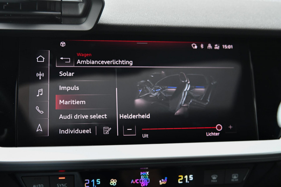 Audi A3 Sportback 45 TFSI e S edition Competition. Pano, RS stoelen, ACC, Keyless, B&O, Sfeer, Matrix, Camera, Dodeh, CarPlay!
