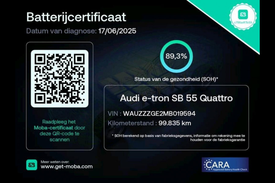 Audi e-tron Sportback 55 QUATTRO S-Edition 95 kWh 89% SOH 21Inch|Sportstoelen