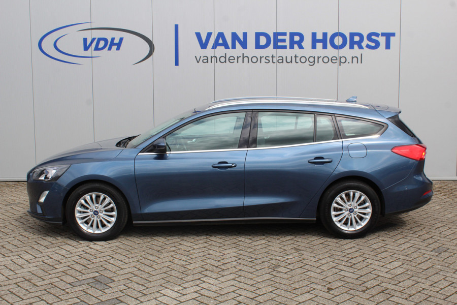 Ford FOCUS Wagon 1.5-120pk EcoBlue turbo diesel Titanium. Super nette en fijn rijdende Focus voor nog jaren plezier ! Stoel-, stuur- en voorraamverwarming, Navigatie, Bluetooth, Parkeersensoren V+A, Camera, Duozone climate, Metallic lak, LM wielen etc.