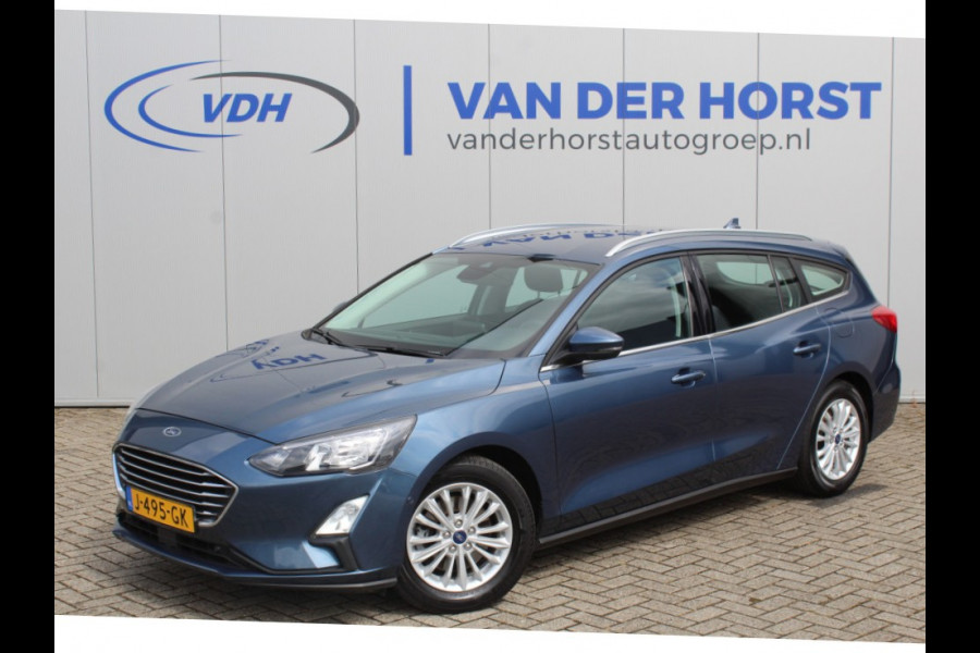 Ford FOCUS Wagon 1.5-120pk EcoBlue turbo diesel Titanium. Super nette en fijn rijdende Focus voor nog jaren plezier ! Stoel-, stuur- en voorraamverwarming, Navigatie, Bluetooth, Parkeersensoren V+A, Camera, Duozone climate, Metallic lak, LM wielen etc.