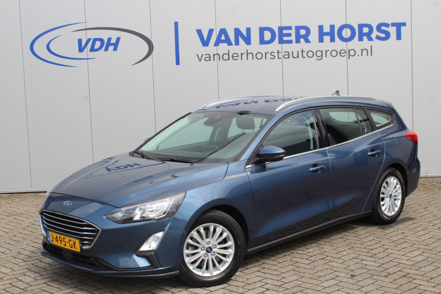 Ford FOCUS Wagon 1.5-120pk EcoBlue turbo diesel Titanium. Super nette en fijn rijdende Focus voor nog jaren plezier ! Stoel-, stuur- en voorraamverwarming, Navigatie, Bluetooth, Parkeersensoren V+A, Camera, Duozone climate, Metallic lak, LM wielen etc.