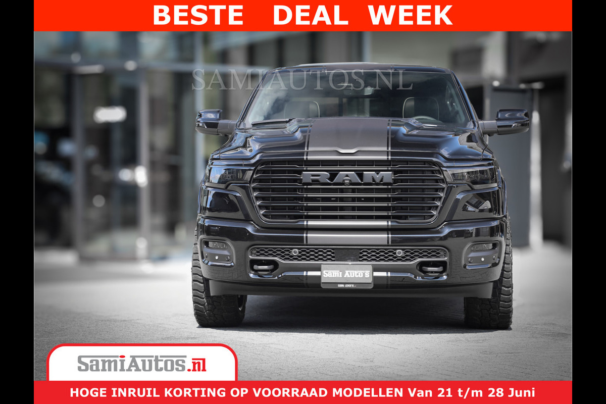 Dodge Ram 1500 Laramie Night | Face Lift | 420Pk 636 Nn | Extra Groot Scherm + Passagiers Scherm | Comfortabele Dubbele Cabine met Royale 5 Zitplaatsen | BPM vrij | Nu Leverbaar uit Voorraad | Voorraad Nr 2220 - 5039 Dodge Ram 1500 Laramie Night | Face Lift | 420Pk 636 Nn | Extra Groot Scherm + Passagiers Scherm | Comfortabele Dubbele Cabine met Royale 5 Zitplaatsen | BPM vrij | Nu Leverbaar uit Voorraad | Voorraad Nr 2220 - 5039