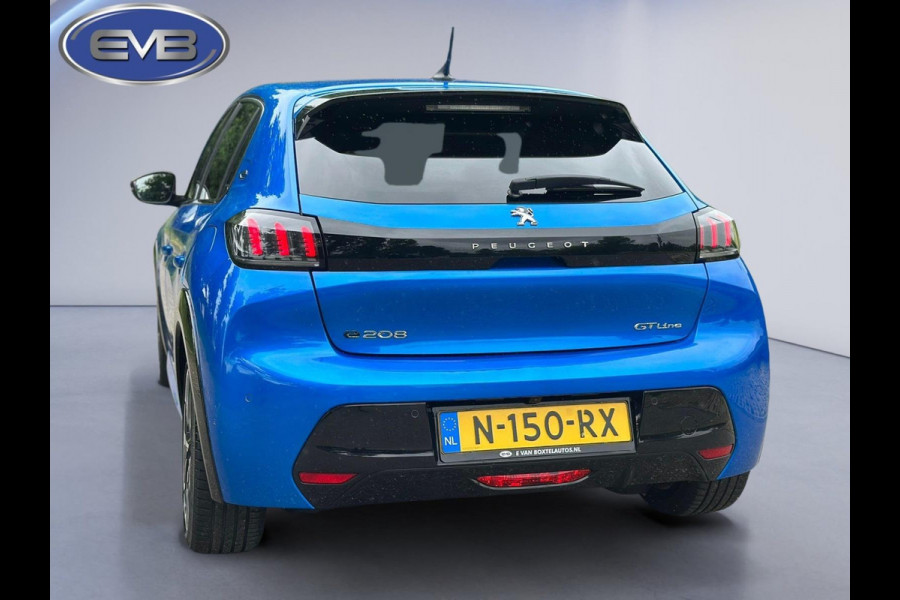 Peugeot e-208 EV GT 350 50 kWh Bleu vertigo, vele opties, achteruitrijcamera, LED verlichting, stoelverwarming
