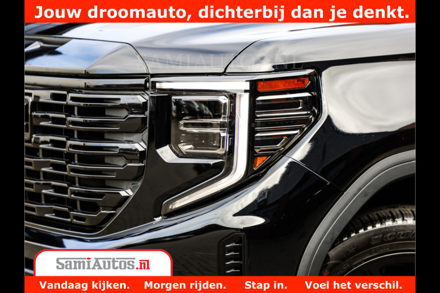 GMC Sierra DENALI 6,2 V8 Full Option | De Meest Luxe Pick-Up in zijn Klasse | Comfortabele Dubbele Cabine met Royale 5 Zitplaatsen | BPM vrij | Nu Leverbaar uit Voorraad | Voorraad Nr 434058
