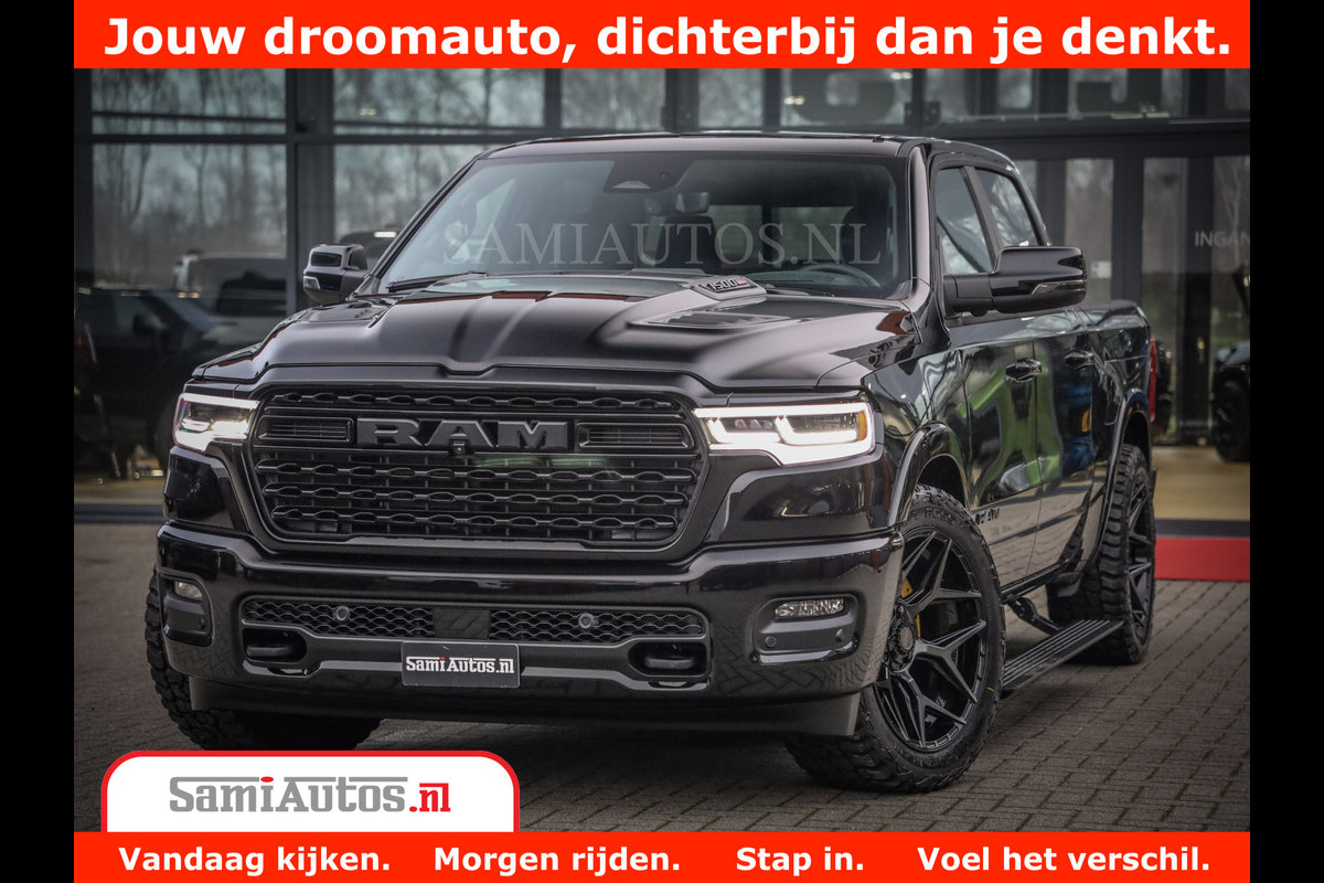 Dodge Ram 1500 Limited Night High Output 540HP 706Nm | Massage + Full Option | De Meest Luxe en Volle Pick-Up in zijn Klasse | Comfortabele Dubbele Cabine met Royale 5 Zitplaatsen | BPM vrij | Nu Leverbaar uit Voorraad | Voorraad Nr 2326 - 5169 Dodge Ram 1500 Limited Night High Output 540HP 706Nm | Massage + Full Option | De Meest Luxe en Volle Pick-Up in zijn Klasse | Comfortabele Dubbele Cabine met Royale 5 Zitplaatsen | BPM vrij | Nu Leverbaar uit Voorraad | Voorraad Nr 2326 - 5169