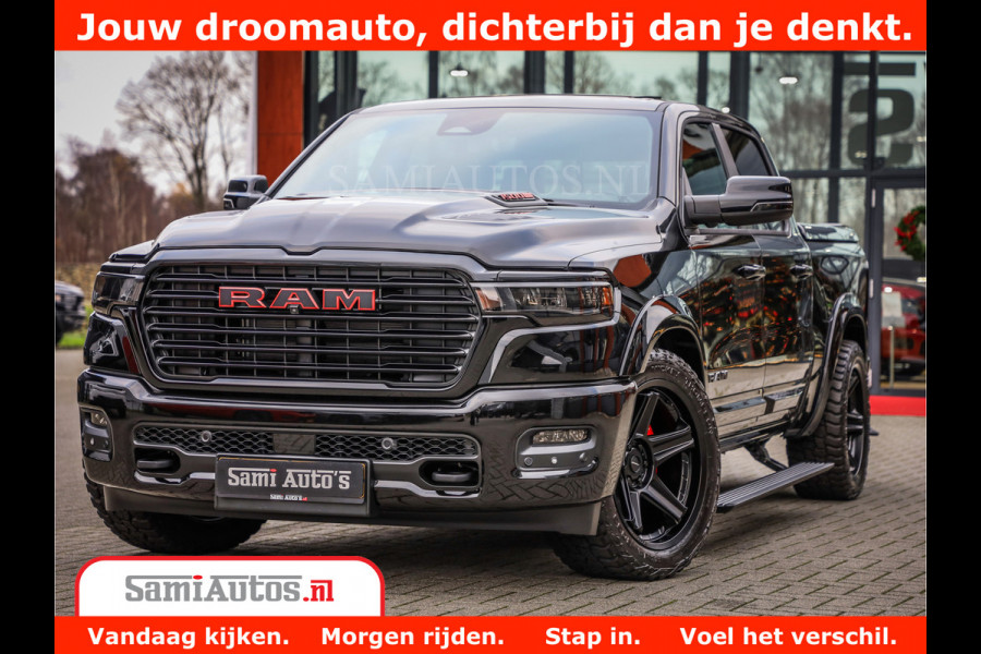 Dodge Ram 1500 Night Premium | Full Option | De Meest Luxe Pick-Up in zijn Klasse | 14.4 Inch Display | Luchtvering | 420PK 636 Nm | Comfortabele Dubbele Cabine met Royale 5 Zitplaatsen | BPM vrij | Nu Leverbaar uit Voorraad | Voorraad Nr 2233 - 7672