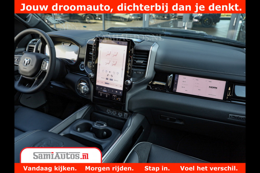 Dodge Ram 1500 Night Premium | Full Option | De Meest Luxe Pick-Up in zijn Klasse | 14.4 Inch Display | Luchtvering | 420PK 636 Nm | Comfortabele Dubbele Cabine met Royale 5 Zitplaatsen | BPM vrij | Nu Leverbaar uit Voorraad | Voorraad Nr 2233 - 7672