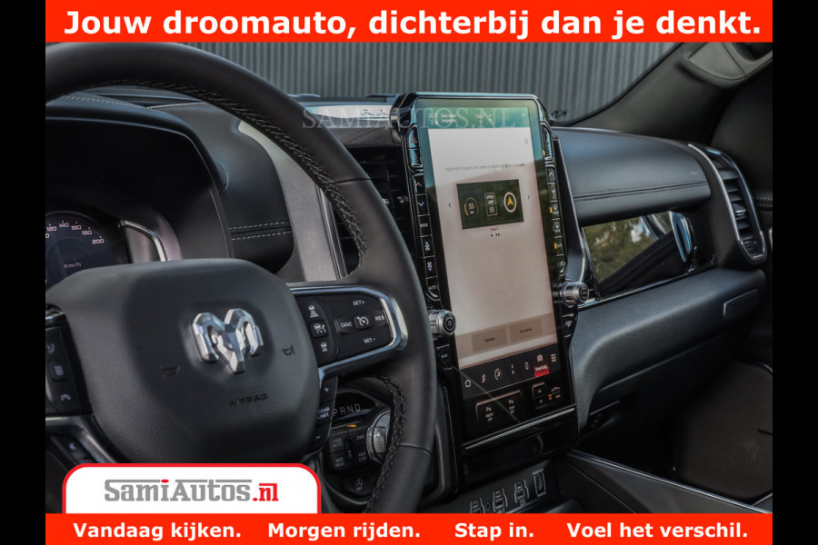 Dodge Ram 1500 Night Premium | Full Option | De Meest Luxe Pick-Up in zijn Klasse | 14.4 Inch Display | Luchtvering | 420PK 636 Nm | Comfortabele Dubbele Cabine met Royale 5 Zitplaatsen | BPM vrij | Nu Leverbaar uit Voorraad | Voorraad Nr 2233 - 7672