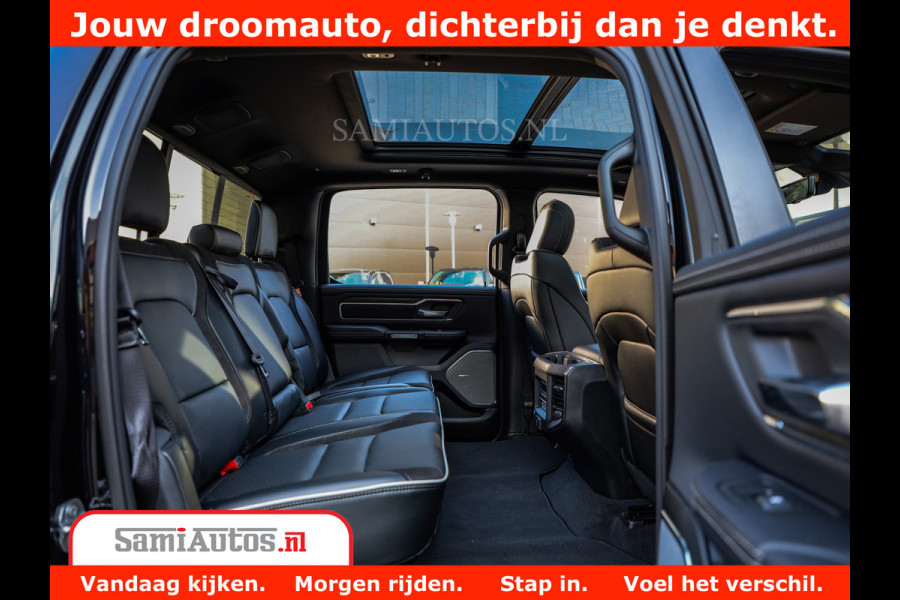 Dodge Ram 1500 Night Premium | Full Option | De Meest Luxe Pick-Up in zijn Klasse | 14.4 Inch Display | Luchtvering | 420PK 636 Nm | Comfortabele Dubbele Cabine met Royale 5 Zitplaatsen | BPM vrij | Nu Leverbaar uit Voorraad | Voorraad Nr 2233 - 7672