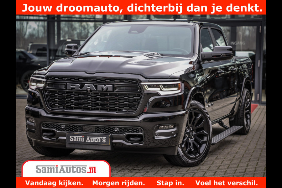 Dodge Ram 1500 Limited Demo Night High Output 540HP 706Nm | Massage + Full Option | De Meest Luxe en Volle Pick-Up in zijn Klasse | Comfortabele Dubbele Cabine met Royale 5 Zitplaatsen | BPM vrij | Nu Leverbaar uit Voorraad | Voorraad Nr 2263 - V76JVF