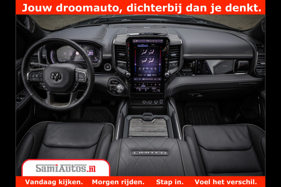 Dodge Ram 1500 Limited Demo Night High Output 540HP 706Nm | Massage + Full Option | De Meest Luxe en Volle Pick-Up in zijn Klasse | Comfortabele Dubbele Cabine met Royale 5 Zitplaatsen | BPM vrij | Nu Leverbaar uit Voorraad | Voorraad Nr 2263 - V76JVF