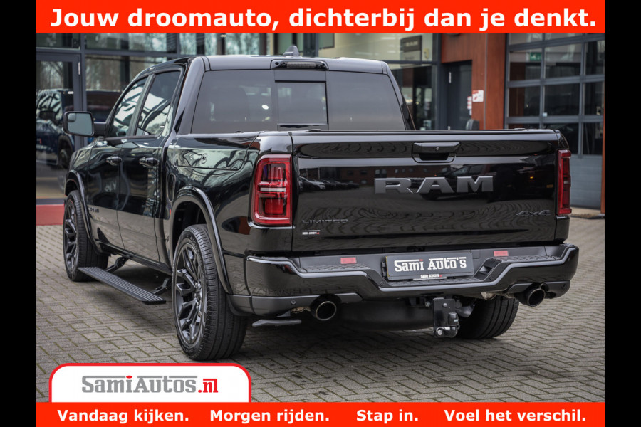 Dodge Ram 1500 Limited Demo Night High Output 540HP 706Nm | Massage + Full Option | De Meest Luxe en Volle Pick-Up in zijn Klasse | Comfortabele Dubbele Cabine met Royale 5 Zitplaatsen | BPM vrij | Nu Leverbaar uit Voorraad | Voorraad Nr 2263 - V76JVF