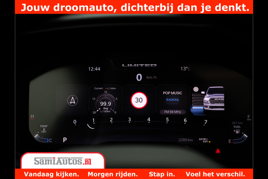 Dodge Ram 1500 Limited Demo Night High Output 540HP 706Nm | Massage + Full Option | De Meest Luxe en Volle Pick-Up in zijn Klasse | Comfortabele Dubbele Cabine met Royale 5 Zitplaatsen | BPM vrij | Nu Leverbaar uit Voorraad | Voorraad Nr 2263 - V76JVF