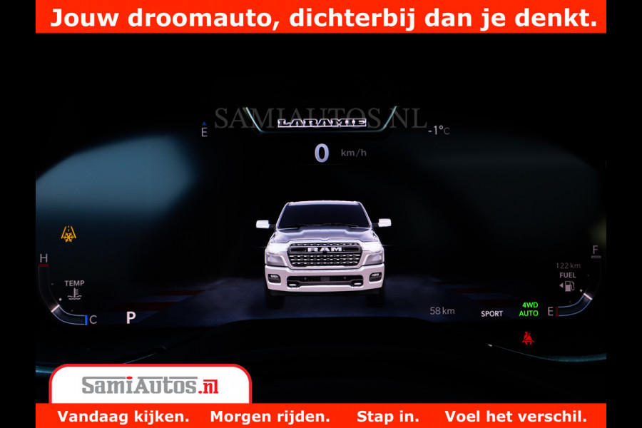Dodge Ram 1500 Laramie Night | Face Lift | 420Pk 636 Nn | Extra Groot Scherm + Passagiers Scherm | Comfortabele Dubbele Cabine met Royale 5 Zitplaatsen | Nu Leverbaar uit Voorraad | Voorraad Nr 2223 - 5047