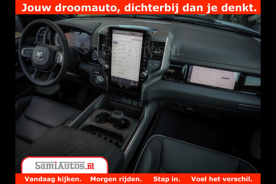 Dodge Ram 1500 Laramie Night | Face Lift | 420Pk 636 Nn | Extra Groot Scherm + Passagiers Scherm | Comfortabele Dubbele Cabine met Royale 5 Zitplaatsen | Nu Leverbaar uit Voorraad | Voorraad Nr 2223 - 5047