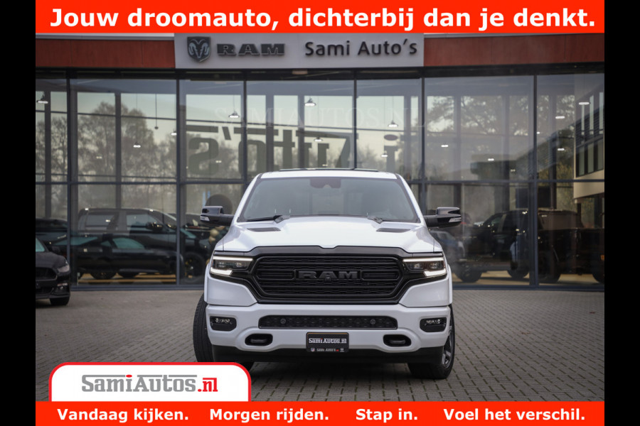 Dodge Ram 1500 Limited Night | 5.7 V8 Hemi Full Option | Comfortabele Dubbele Cabine met Royale 5 Zitplaatsen | De Meest Luxe en Volle Pick-Up in zijn Klasse | BPM vrij | Nu Leverbaar uit Voorraad | Voorraad Nr v45lpr