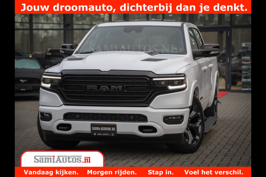 Dodge Ram 1500 Limited Night | 5.7 V8 Hemi Full Option | Comfortabele Dubbele Cabine met Royale 5 Zitplaatsen | De Meest Luxe en Volle Pick-Up in zijn Klasse | BPM vrij | Nu Leverbaar uit Voorraad | Voorraad Nr v45lpr