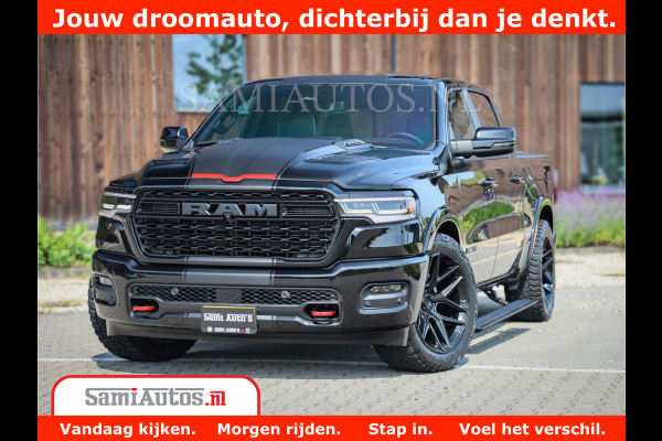 Dodge Ram 1500 Limited Night High Output 540HP 706Nm | Massage + Full Option | De Meest Luxe en Volle Pick-Up in zijn Klasse | Comfortabele Dubbele Cabine met Royale 5 Zitplaatsen | BPM vrij | Nu Leverbaar uit Voorraad | Voorraad Nr 2354 - 3380