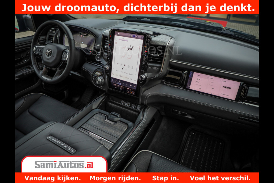 Dodge Ram 1500 Limited Night High Output 540HP 706Nm | Massage + Full Option | De Meest Luxe en Volle Pick-Up in zijn Klasse | Comfortabele Dubbele Cabine met Royale 5 Zitplaatsen | BPM vrij | Nu Leverbaar uit Voorraad | Voorraad Nr 2354 - 3380