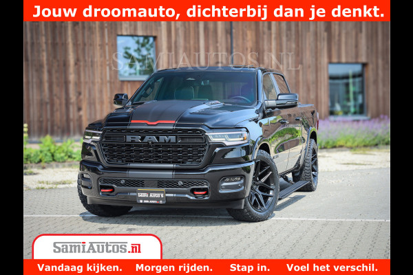 Dodge Ram 1500 Limited Night High Output 540HP 706Nm | Massage + Full Option | De Meest Luxe en Volle Pick-Up in zijn Klasse | Comfortabele Dubbele Cabine met Royale 5 Zitplaatsen | BPM vrij | Nu Leverbaar uit Voorraad | Voorraad Nr 2354 - 3380