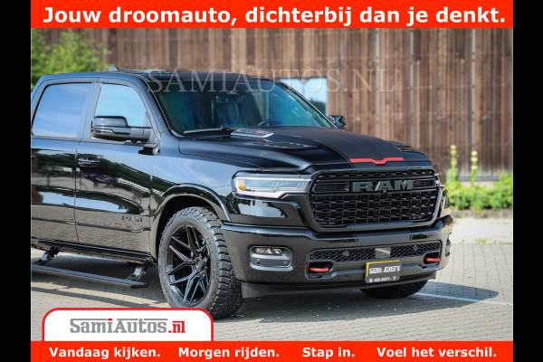 Dodge Ram 1500 Limited Night High Output 540HP 706Nm | Massage + Full Option | De Meest Luxe en Volle Pick-Up in zijn Klasse | Comfortabele Dubbele Cabine met Royale 5 Zitplaatsen | BPM vrij | Nu Leverbaar uit Voorraad | Voorraad Nr 2354 - 3380