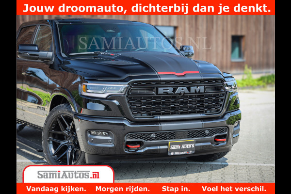 Dodge Ram 1500 Limited Night High Output 540HP 706Nm | Massage + Full Option | De Meest Luxe en Volle Pick-Up in zijn Klasse | Comfortabele Dubbele Cabine met Royale 5 Zitplaatsen | BPM vrij | Nu Leverbaar uit Voorraad | Voorraad Nr 2354 - 3380