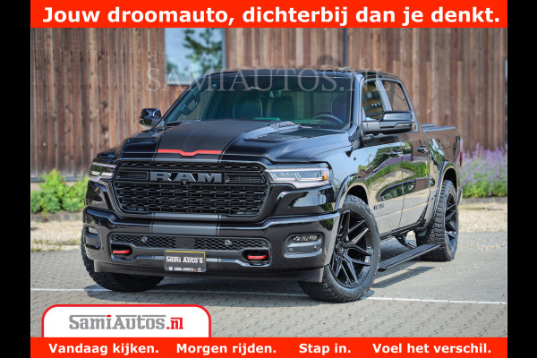 Dodge Ram 1500 Limited Night High Output 540HP 706Nm | Massage + Full Option | De Meest Luxe en Volle Pick-Up in zijn Klasse | Comfortabele Dubbele Cabine met Royale 5 Zitplaatsen | BPM vrij | Nu Leverbaar uit Voorraad | Voorraad Nr 2354 - 3380