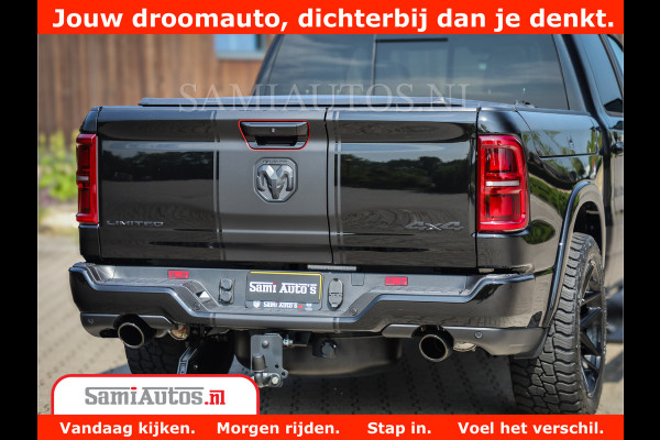Dodge Ram 1500 Limited Night High Output 540HP 706Nm | Massage + Full Option | De Meest Luxe en Volle Pick-Up in zijn Klasse | Comfortabele Dubbele Cabine met Royale 5 Zitplaatsen | BPM vrij | Nu Leverbaar uit Voorraad | Voorraad Nr 2354 - 3380