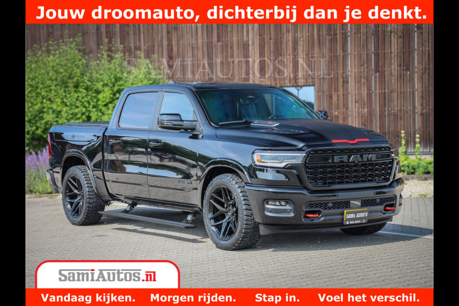Dodge Ram 1500 Limited Night High Output 540HP 706Nm | Massage + Full Option | De Meest Luxe en Volle Pick-Up in zijn Klasse | Comfortabele Dubbele Cabine met Royale 5 Zitplaatsen | BPM vrij | Nu Leverbaar uit Voorraad | Voorraad Nr 2354 - 3380