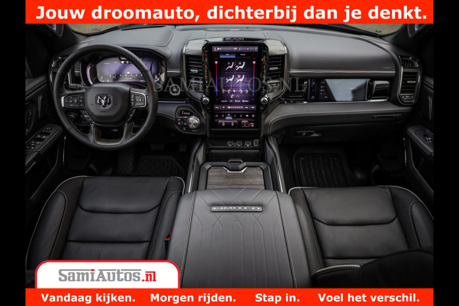 Dodge Ram 1500 Limited Night High Output 540HP 706Nm | Massage + Full Option | De Meest Luxe en Volle Pick-Up in zijn Klasse | Comfortabele Dubbele Cabine met Royale 5 Zitplaatsen | BPM vrij | Nu Leverbaar uit Voorraad | Voorraad Nr 2354 - 3380