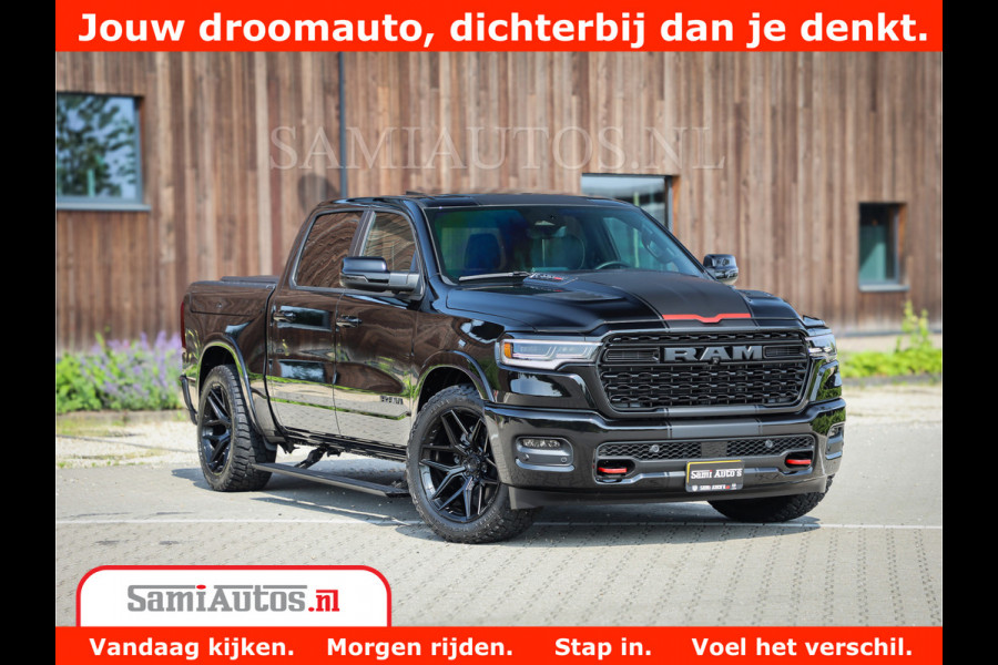 Dodge Ram 1500 Limited Night High Output 540HP 706Nm | Massage + Full Option | De Meest Luxe en Volle Pick-Up in zijn Klasse | Comfortabele Dubbele Cabine met Royale 5 Zitplaatsen | BPM vrij | Nu Leverbaar uit Voorraad | Voorraad Nr 2354 - 3380