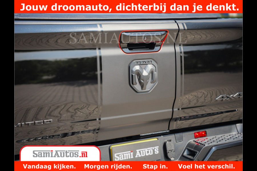 Dodge Ram 1500 Limited Night High Output 540HP 706Nm | Massage + Full Option | De Meest Luxe en Volle Pick-Up in zijn Klasse | Comfortabele Dubbele Cabine met Royale 5 Zitplaatsen | BPM vrij | Nu Leverbaar uit Voorraad | Voorraad Nr 2354 - 3380