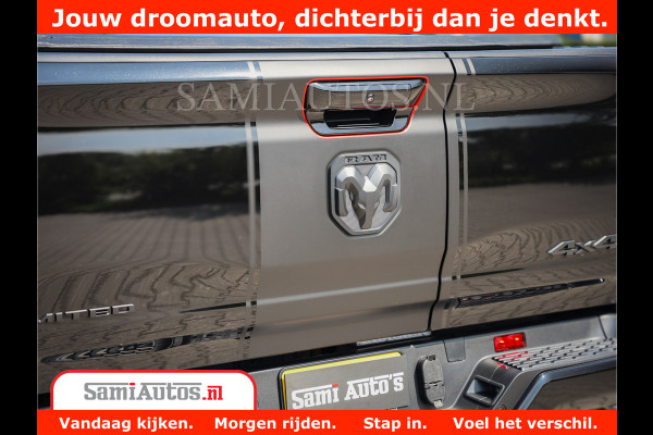 Dodge Ram 1500 Limited Night High Output 540HP 706Nm | Massage + Full Option | De Meest Luxe en Volle Pick-Up in zijn Klasse | Comfortabele Dubbele Cabine met Royale 5 Zitplaatsen | BPM vrij | Nu Leverbaar uit Voorraad | Voorraad Nr 2354 - 3380