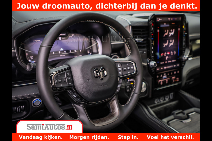 Dodge Ram 1500 Limited Night High Output 540HP 706Nm | Massage + Full Option | De Meest Luxe en Volle Pick-Up in zijn Klasse | Comfortabele Dubbele Cabine met Royale 5 Zitplaatsen | BPM vrij | Nu Leverbaar uit Voorraad | Voorraad Nr 2354 - 3380