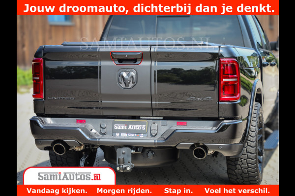 Dodge Ram 1500 Limited Night High Output 540HP 706Nm | Massage + Full Option | De Meest Luxe en Volle Pick-Up in zijn Klasse | Comfortabele Dubbele Cabine met Royale 5 Zitplaatsen | BPM vrij | Nu Leverbaar uit Voorraad | Voorraad Nr 2354 - 3380