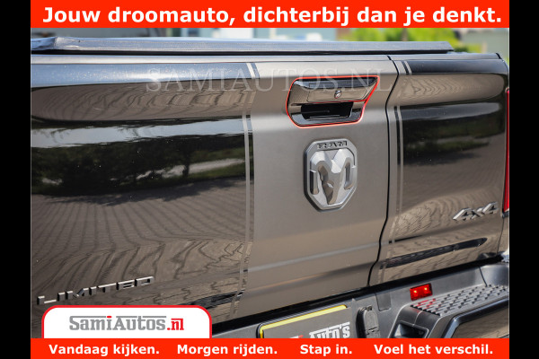 Dodge Ram 1500 Limited Night High Output 540HP 706Nm | Massage + Full Option | De Meest Luxe en Volle Pick-Up in zijn Klasse | Comfortabele Dubbele Cabine met Royale 5 Zitplaatsen | BPM vrij | Nu Leverbaar uit Voorraad | Voorraad Nr 2354 - 3380