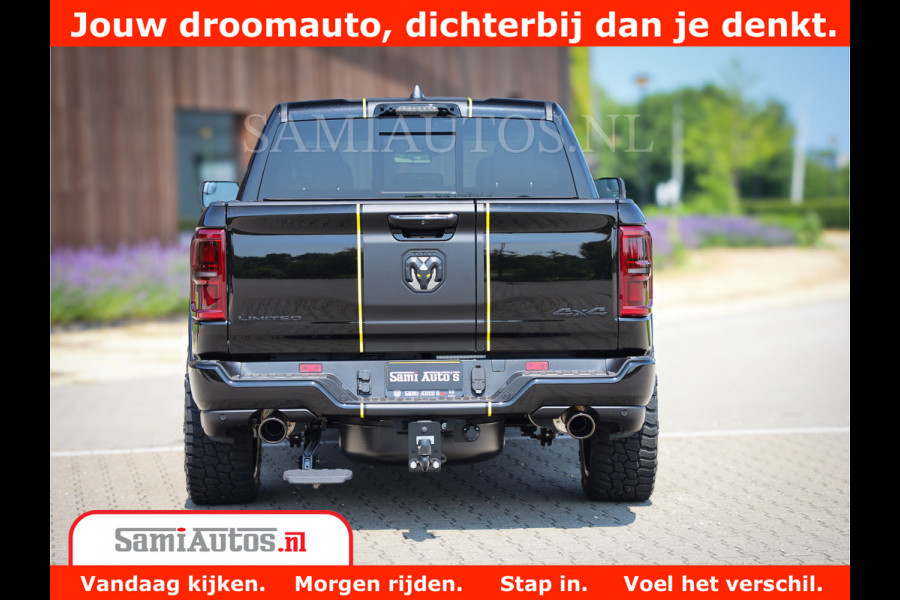 Dodge Ram 1500 Limited Night High Output 540HP 706Nm | Massage + Full Option | De Meest Luxe en Volle Pick-Up in zijn Klasse | Comfortabele Dubbele Cabine met Royale 5 Zitplaatsen | BPM vrij | Nu Leverbaar uit Voorraad | Voorraad Nr 2327 - 5407