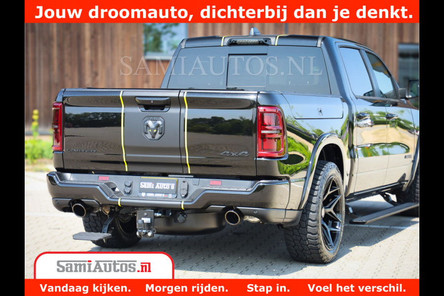 Dodge Ram 1500 Limited Night High Output 540HP 706Nm | Massage + Full Option | De Meest Luxe en Volle Pick-Up in zijn Klasse | Comfortabele Dubbele Cabine met Royale 5 Zitplaatsen | BPM vrij | Nu Leverbaar uit Voorraad | Voorraad Nr 2327 - 5407