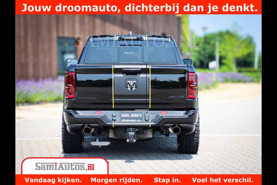 Dodge Ram 1500 Limited Night High Output 540HP 706Nm | Massage + Full Option | De Meest Luxe en Volle Pick-Up in zijn Klasse | Comfortabele Dubbele Cabine met Royale 5 Zitplaatsen | BPM vrij | Nu Leverbaar uit Voorraad | Voorraad Nr 2327 - 5407